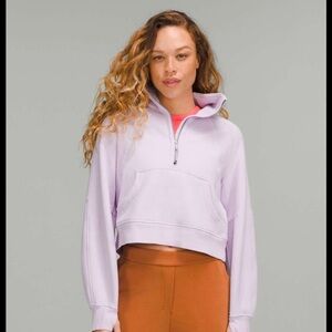 Lululemon Scuba Oversized Funnel Neck Half Zip, Lilac Dew XS/S.